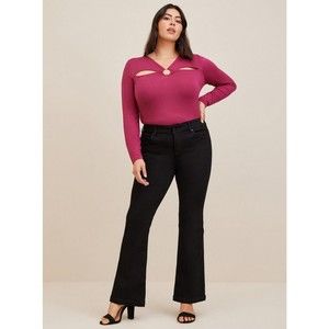 Super Soft O-Ring Detail And Cutouts Long Sleeve Top - Torrid 2- NWT